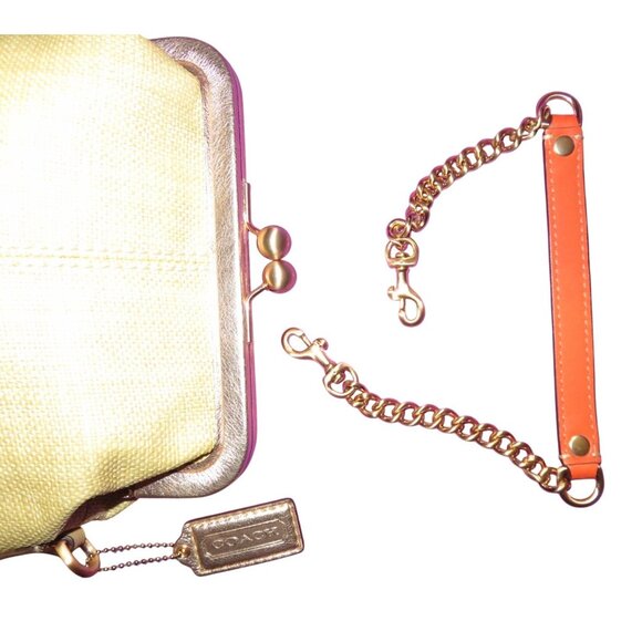 SOLD Coach Limited Edition Bonnie Cashin Woven Straw Kisslock Demi chain bag - Picture 6 of 11